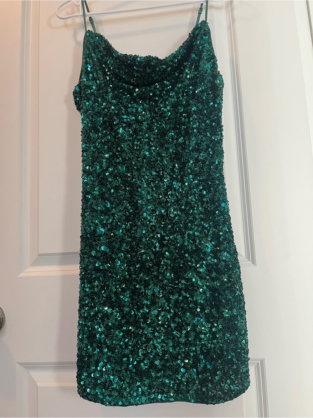Emerald Sequin Slip Dress